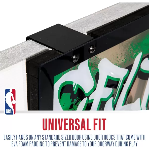 Franklin Sports NBA Team Over the Door Basketball Hoops  Kids Indoor Mini Basketball Hoop  Ball Set  NBA Fan Mini HoopsBoston Celtics