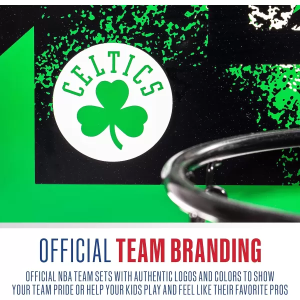 Franklin Sports NBA Team Over the Door Basketball Hoops  Kids Indoor Mini Basketball Hoop  Ball Set  NBA Fan Mini HoopsBoston Celtics