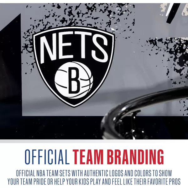 Franklin Sports NBA Team Over the Door Basketball Hoops  Kids Indoor Mini Basketball Hoop  Ball Set  NBA Fan Mini HoopsBrooklyn Nets