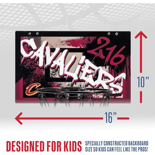 Franklin Sports NBA Team Over the Door Basketball Hoops  Kids Indoor Mini Basketball Hoop  Ball Set  NBA Fan Mini HoopsCleveland Cavaliers