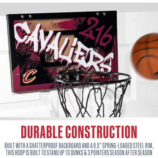 Franklin Sports NBA Team Over the Door Basketball Hoops  Kids Indoor Mini Basketball Hoop  Ball Set  NBA Fan Mini HoopsCleveland Cavaliers