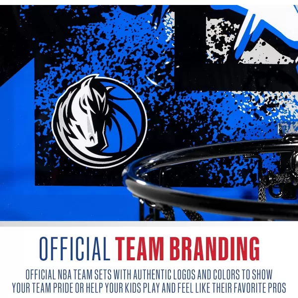 Franklin Sports NBA Team Over the Door Basketball Hoops  Kids Indoor Mini Basketball Hoop  Ball Set  NBA Fan Mini HoopsDallas Mavericks
