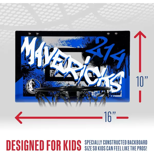 Franklin Sports NBA Team Over the Door Basketball Hoops  Kids Indoor Mini Basketball Hoop  Ball Set  NBA Fan Mini HoopsDallas Mavericks