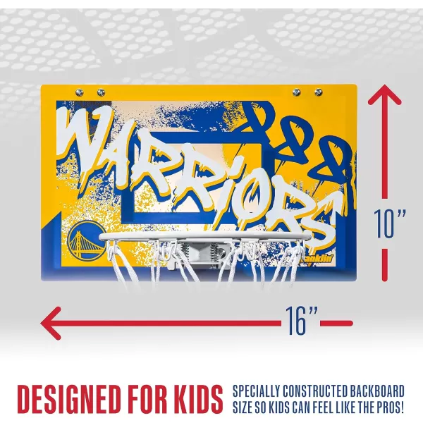 Franklin Sports NBA Team Over the Door Basketball Hoops  Kids Indoor Mini Basketball Hoop  Ball Set  NBA Fan Mini HoopsGolden State Warriors