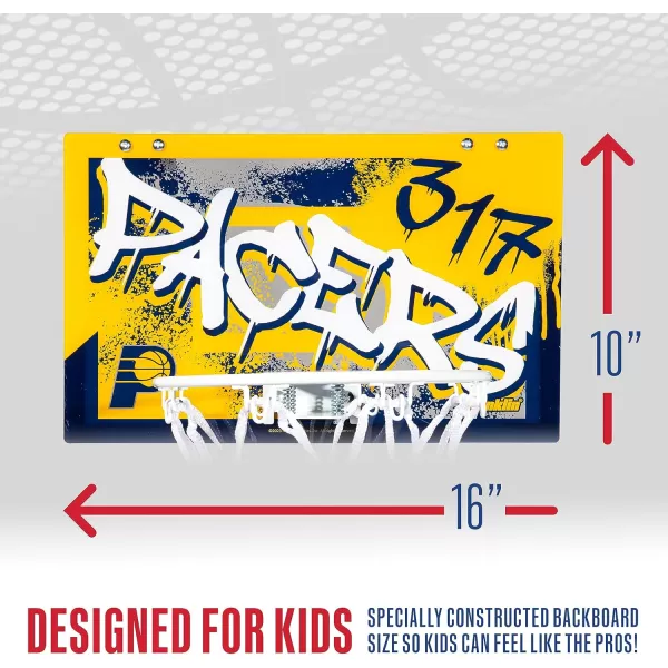 Franklin Sports NBA Team Over the Door Basketball Hoops  Kids Indoor Mini Basketball Hoop  Ball Set  NBA Fan Mini HoopsIndiana Pacers