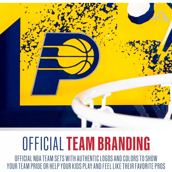 Franklin Sports NBA Team Over the Door Basketball Hoops  Kids Indoor Mini Basketball Hoop  Ball Set  NBA Fan Mini HoopsIndiana Pacers