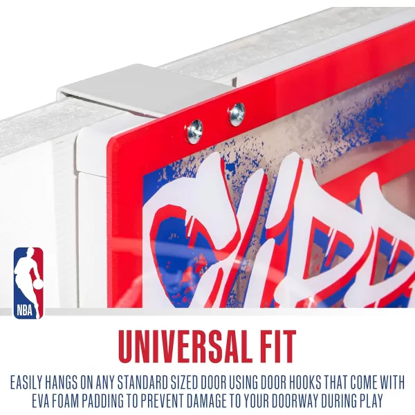 Franklin Sports NBA Team Over the Door Basketball Hoops  Kids Indoor Mini Basketball Hoop  Ball Set  NBA Fan Mini HoopsLos Angeles Clippers