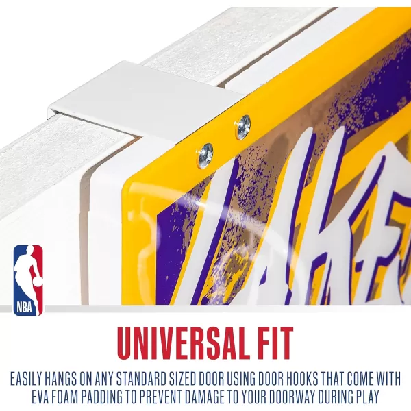 Franklin Sports NBA Team Over the Door Basketball Hoops  Kids Indoor Mini Basketball Hoop  Ball Set  NBA Fan Mini HoopsLos Angeles Lakers
