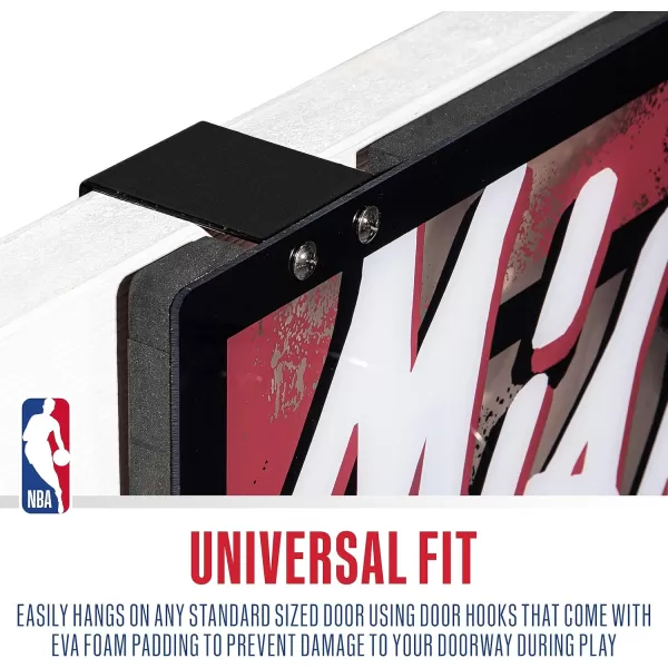 Franklin Sports NBA Team Over the Door Basketball Hoops  Kids Indoor Mini Basketball Hoop  Ball Set  NBA Fan Mini HoopsMiami Heat