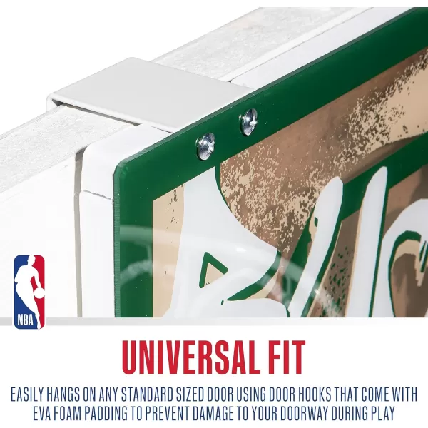 Franklin Sports NBA Team Over the Door Basketball Hoops  Kids Indoor Mini Basketball Hoop  Ball Set  NBA Fan Mini HoopsMilwaukee Bucks