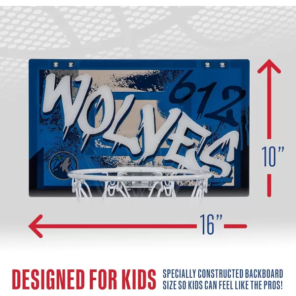 Franklin Sports NBA Team Over the Door Basketball Hoops  Kids Indoor Mini Basketball Hoop  Ball Set  NBA Fan Mini HoopsMinnesota Timberwolves
