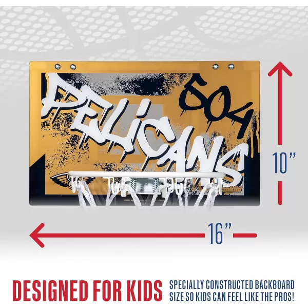 Franklin Sports NBA Team Over the Door Basketball Hoops  Kids Indoor Mini Basketball Hoop  Ball Set  NBA Fan Mini HoopsNew Orleans Pelicans
