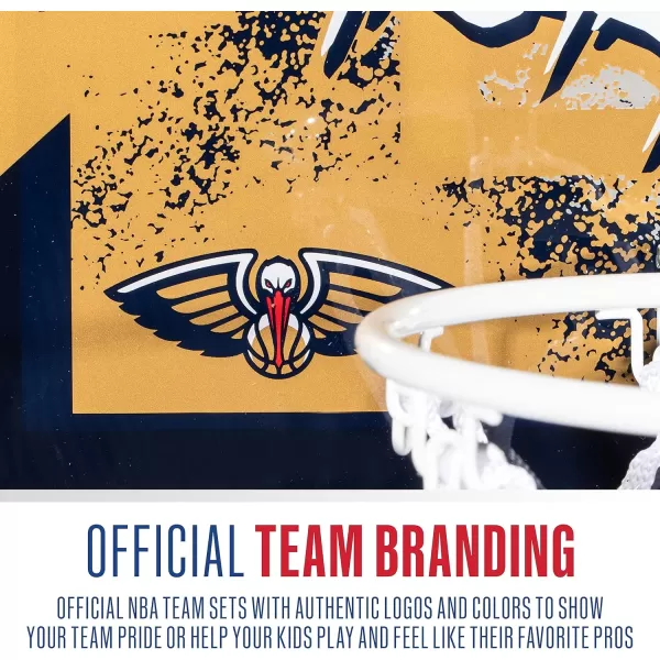 Franklin Sports NBA Team Over the Door Basketball Hoops  Kids Indoor Mini Basketball Hoop  Ball Set  NBA Fan Mini HoopsNew Orleans Pelicans