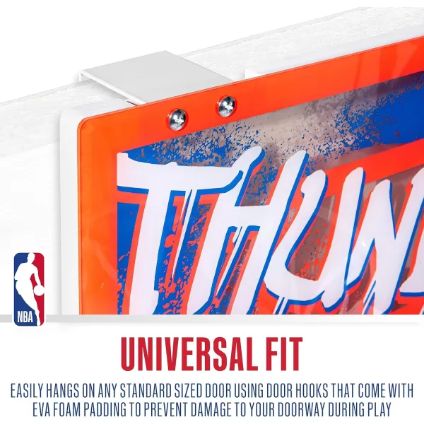 Franklin Sports NBA Team Over the Door Basketball Hoops  Kids Indoor Mini Basketball Hoop  Ball Set  NBA Fan Mini HoopsOklahoma City Thunder