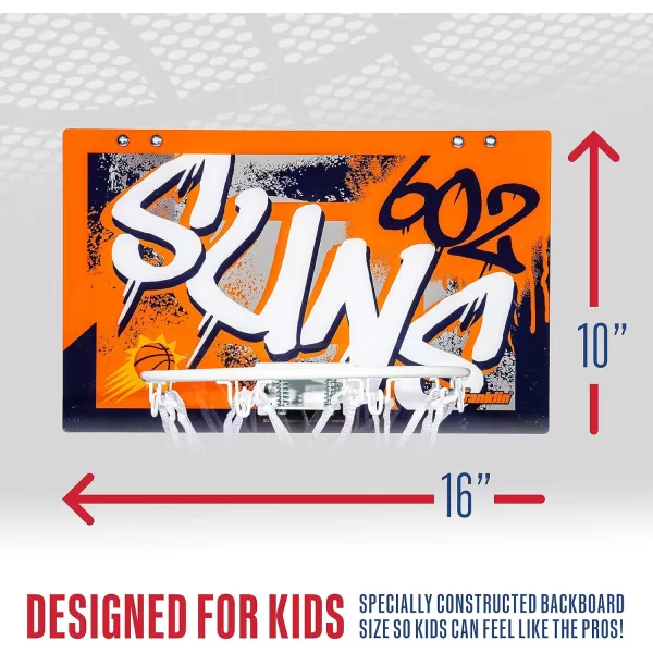 Franklin Sports NBA Team Over the Door Basketball Hoops  Kids Indoor Mini Basketball Hoop  Ball Set  NBA Fan Mini HoopsPhoenix Suns