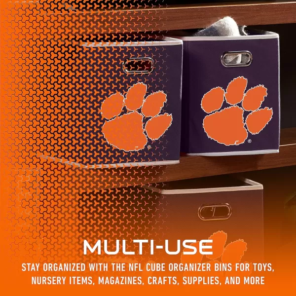 Franklin Sports NCAA College Team Fabric Storage Cubes Made to Fit Storage Bin Organizers 11x105x105Clemson Tigers