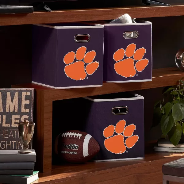 Franklin Sports NCAA College Team Fabric Storage Cubes Made to Fit Storage Bin Organizers 11x105x105Clemson Tigers