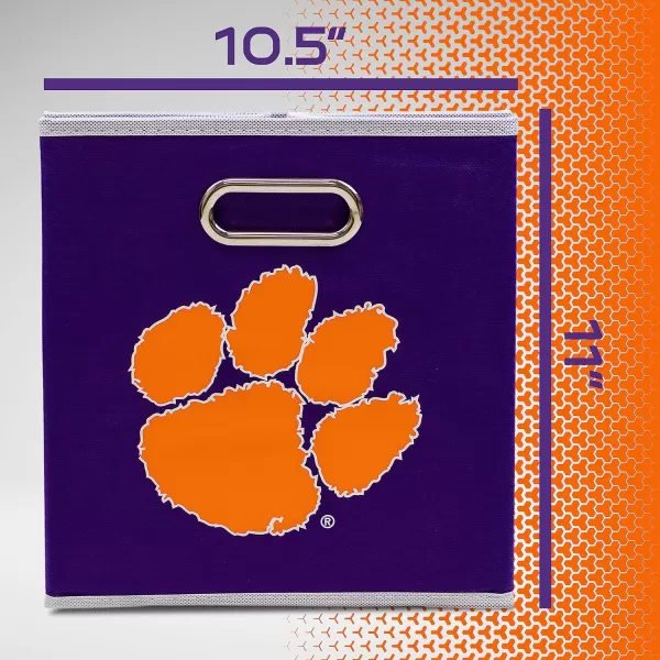 Franklin Sports NCAA College Team Fabric Storage Cubes Made to Fit Storage Bin Organizers 11x105x105Clemson Tigers
