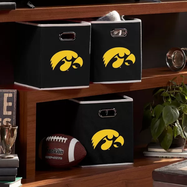 Franklin Sports NCAA College Team Fabric Storage Cubes Made to Fit Storage Bin Organizers 11x105x105Iowa Hawkeyes