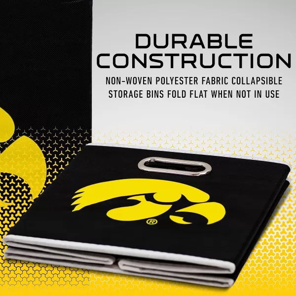 Franklin Sports NCAA College Team Fabric Storage Cubes Made to Fit Storage Bin Organizers 11x105x105Iowa Hawkeyes