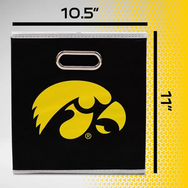 Franklin Sports NCAA College Team Fabric Storage Cubes Made to Fit Storage Bin Organizers 11x105x105Iowa Hawkeyes