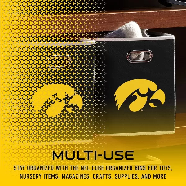 Franklin Sports NCAA College Team Fabric Storage Cubes Made to Fit Storage Bin Organizers 11x105x105Iowa Hawkeyes