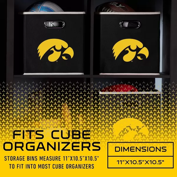 Franklin Sports NCAA College Team Fabric Storage Cubes Made to Fit Storage Bin Organizers 11x105x105Iowa Hawkeyes