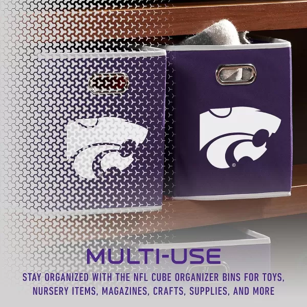 Franklin Sports NCAA College Team Fabric Storage Cubes Made to Fit Storage Bin Organizers 11x105x105Kansas State Wildcats