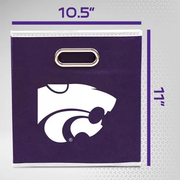 Franklin Sports NCAA College Team Fabric Storage Cubes Made to Fit Storage Bin Organizers 11x105x105Kansas State Wildcats
