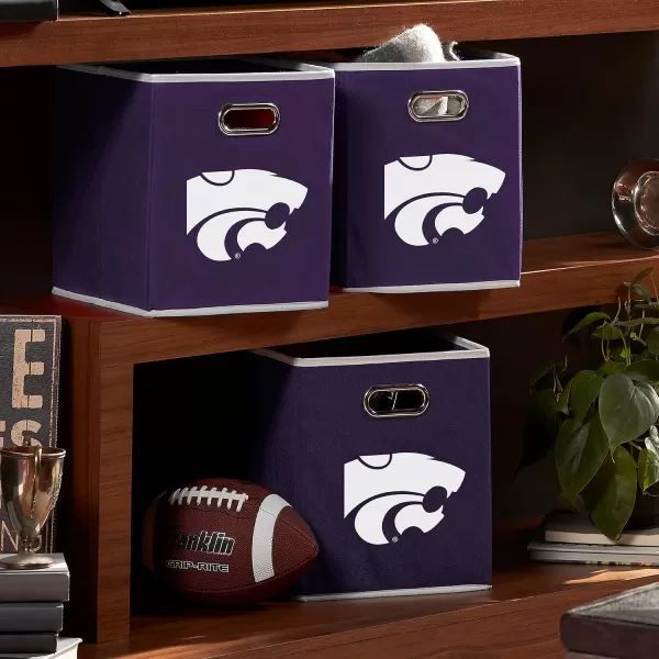 Franklin Sports NCAA College Team Fabric Storage Cubes Made to Fit Storage Bin Organizers 11x105x105Kansas State Wildcats