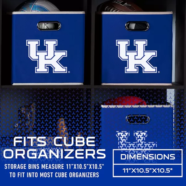 Franklin Sports NCAA College Team Fabric Storage Cubes Made to Fit Storage Bin Organizers 11x105x105Kentucky Wildcats
