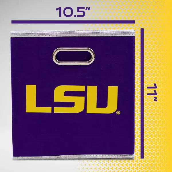 Franklin Sports NCAA College Team Fabric Storage Cubes Made to Fit Storage Bin Organizers 11x105x105LSU Tigers