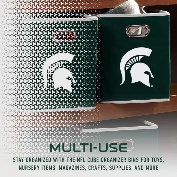 Franklin Sports NCAA College Team Fabric Storage Cubes Made to Fit Storage Bin Organizers 11x105x105Michigan State Spartans