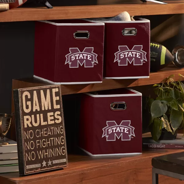 Franklin Sports NCAA College Team Fabric Storage Cubes Made to Fit Storage Bin Organizers 11x105x105Mississippi State Bulldogs