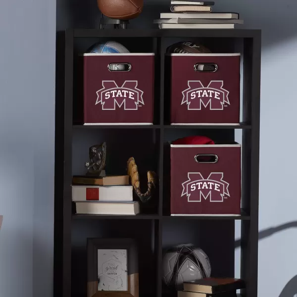 Franklin Sports NCAA College Team Fabric Storage Cubes Made to Fit Storage Bin Organizers 11x105x105Mississippi State Bulldogs