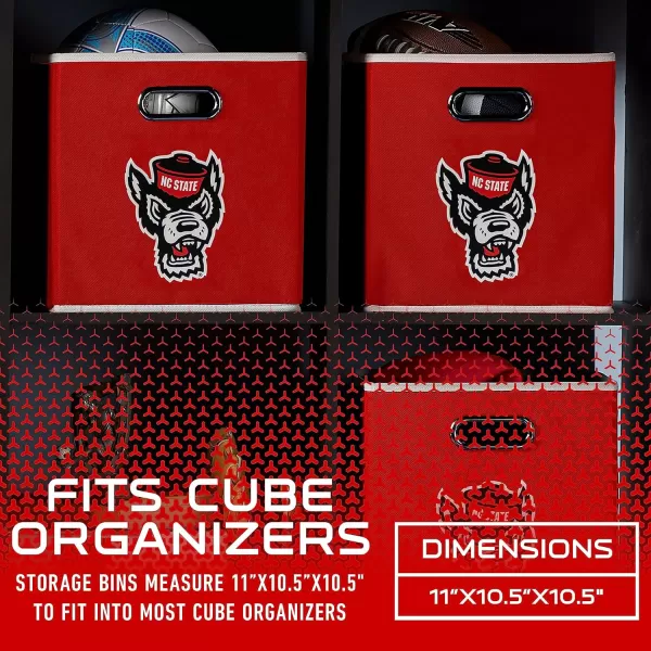 Franklin Sports NCAA College Team Fabric Storage Cubes Made to Fit Storage Bin Organizers 11x105x105NC State Wolfpack