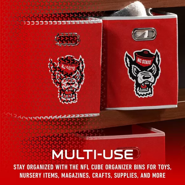 Franklin Sports NCAA College Team Fabric Storage Cubes Made to Fit Storage Bin Organizers 11x105x105NC State Wolfpack