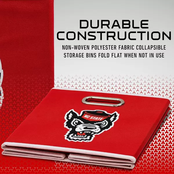Franklin Sports NCAA College Team Fabric Storage Cubes Made to Fit Storage Bin Organizers 11x105x105NC State Wolfpack