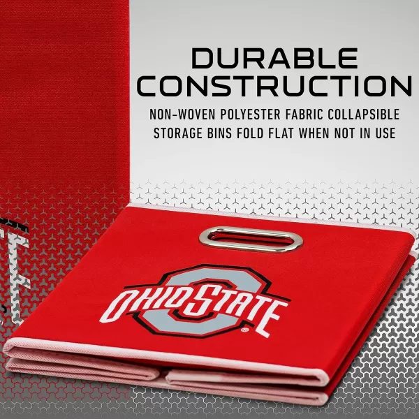 Franklin Sports NCAA College Team Fabric Storage Cubes Made to Fit Storage Bin Organizers 11x105x105Ohio State Buckeyes