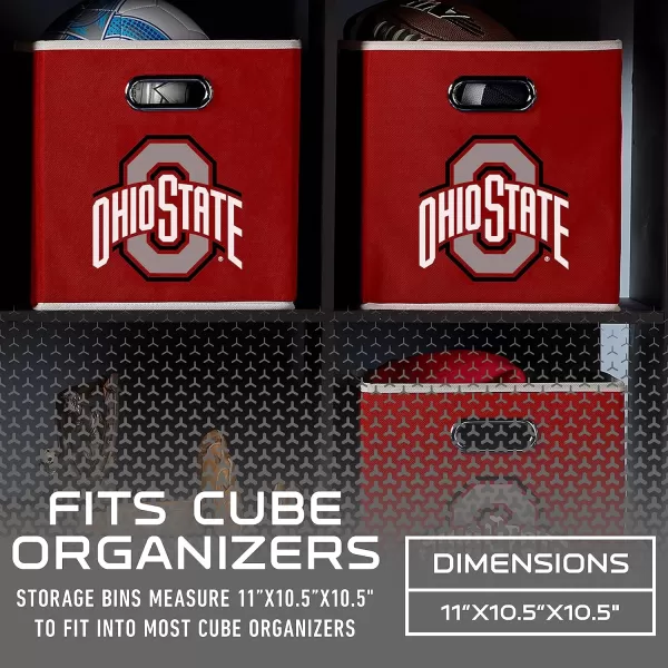 Franklin Sports NCAA College Team Fabric Storage Cubes Made to Fit Storage Bin Organizers 11x105x105Ohio State Buckeyes