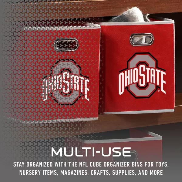Franklin Sports NCAA College Team Fabric Storage Cubes Made to Fit Storage Bin Organizers 11x105x105Ohio State Buckeyes