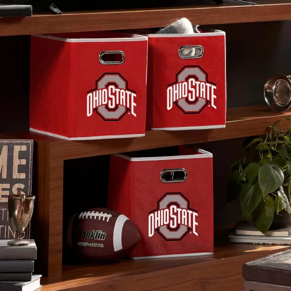 Franklin Sports NCAA College Team Fabric Storage Cubes Made to Fit Storage Bin Organizers 11x105x105Ohio State Buckeyes