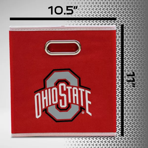 Franklin Sports NCAA College Team Fabric Storage Cubes Made to Fit Storage Bin Organizers 11x105x105Ohio State Buckeyes
