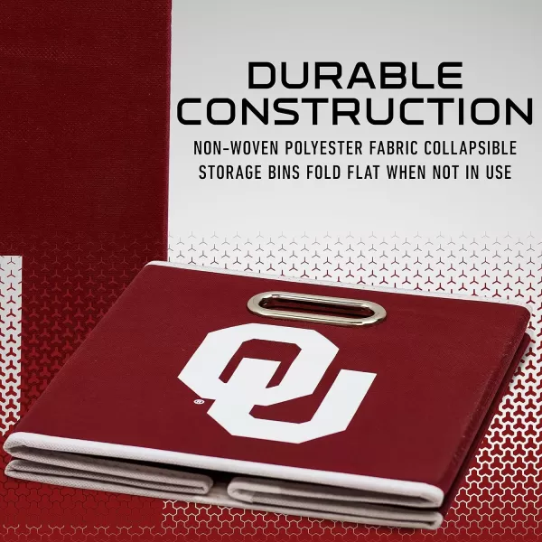 Franklin Sports NCAA College Team Fabric Storage Cubes Made to Fit Storage Bin Organizers 11x105x105Oklahoma Sooners