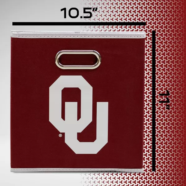 Franklin Sports NCAA College Team Fabric Storage Cubes Made to Fit Storage Bin Organizers 11x105x105Oklahoma Sooners