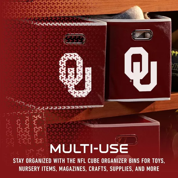 Franklin Sports NCAA College Team Fabric Storage Cubes Made to Fit Storage Bin Organizers 11x105x105Oklahoma Sooners