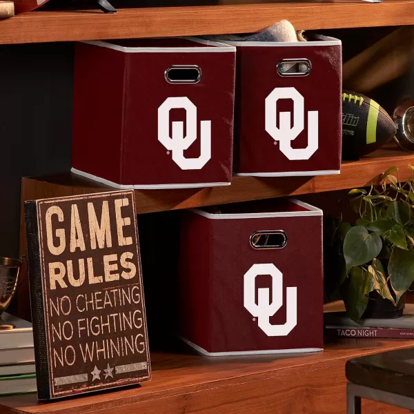 Franklin Sports NCAA College Team Fabric Storage Cubes Made to Fit Storage Bin Organizers 11x105x105Oklahoma Sooners
