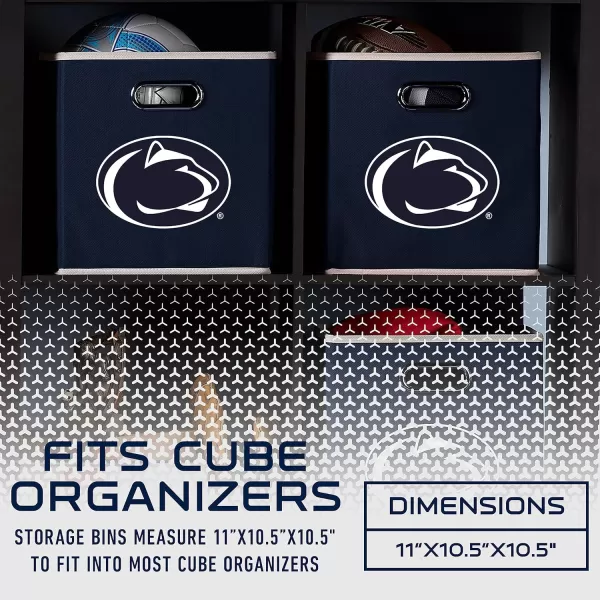 Franklin Sports NCAA College Team Fabric Storage Cubes Made to Fit Storage Bin Organizers 11x105x105Penn State Nittany Lions