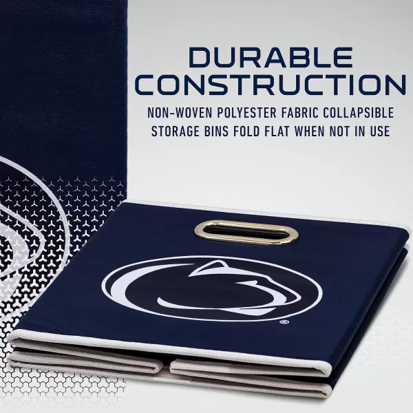 Franklin Sports NCAA College Team Fabric Storage Cubes Made to Fit Storage Bin Organizers 11x105x105Penn State Nittany Lions