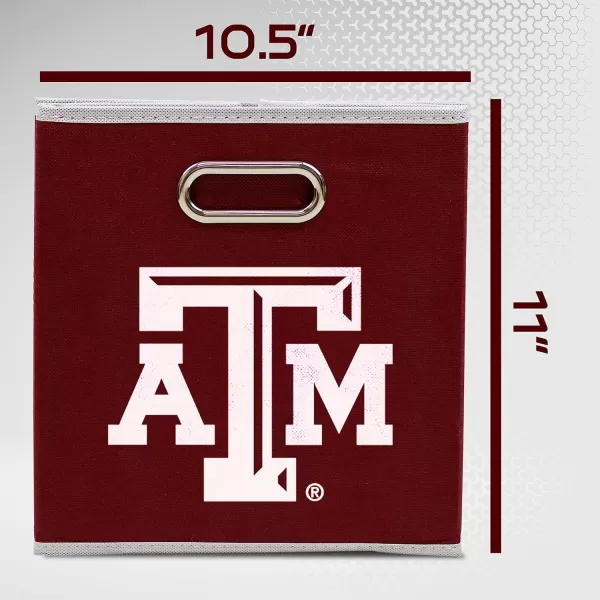 Franklin Sports NCAA College Team Fabric Storage Cubes Made to Fit Storage Bin Organizers 11x105x105Texas AM Aggies